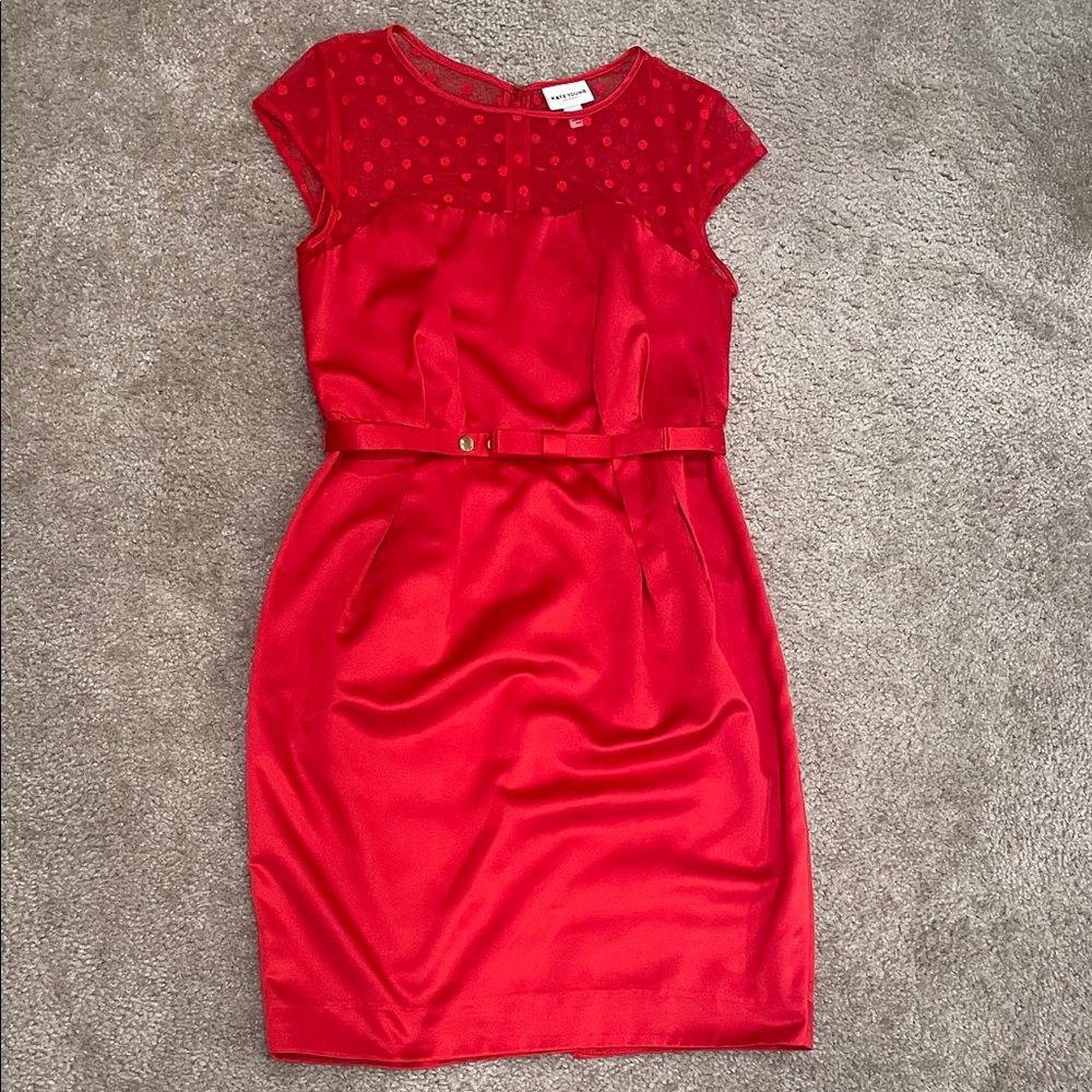 Chic Red Cap Sleeve Mini Dress